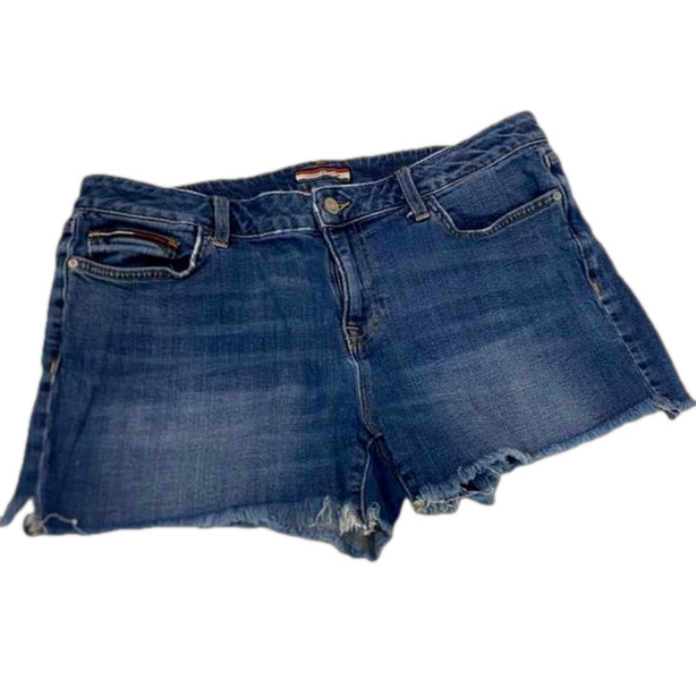 Tommy Hilfiger Medium Wash Denim High Waisted Jean Cut-off Shorts Size 10